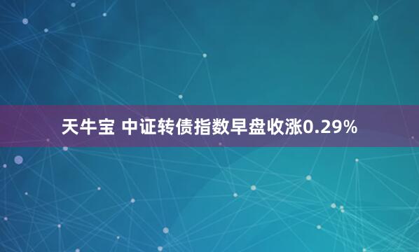 天牛宝 中证转债指数早盘收涨0.29%