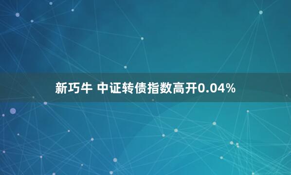 新巧牛 中证转债指数高开0.04%