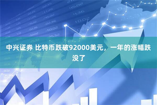 中兴证券 比特币跌破92000美元，一年的涨幅跌没了