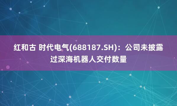 红和古 时代电气(688187.SH)：公司未披露过深海机器人交付数量
